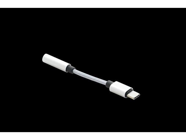 USB C to 35 mm Headphone Jack Adapter DAC Hi-Res Chip Nylon Braided USB Type C to 35mm Aux Audio Dongle Adapter Compatible w