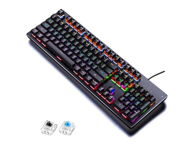 Mechanical Gaming Wired Keyboard 104 Keys Auto Switch Shaft LED Backlight Professional Computer Gamer Keyboard For Desktop PC