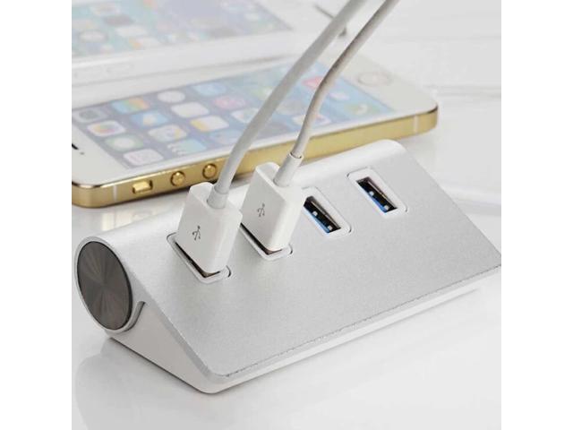 Newest Multi USB High Speed Expand 4 Port Aluminum USB 30 Portable Hub Power Adapter for Mac Air Pro Win7/8 Laptop