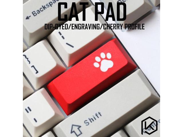 Novelty cherry profile dip dye sculpture pbt keycap for mechanical keyboard laser etched legend cat pad enter black red blue