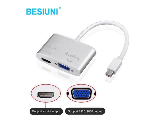 I Mini DP Display Port Thunderbolt Adapter Cable to 4k*2k HDMI /VGA 2 in 1 Aluminum for Mac MacBook Pro Air