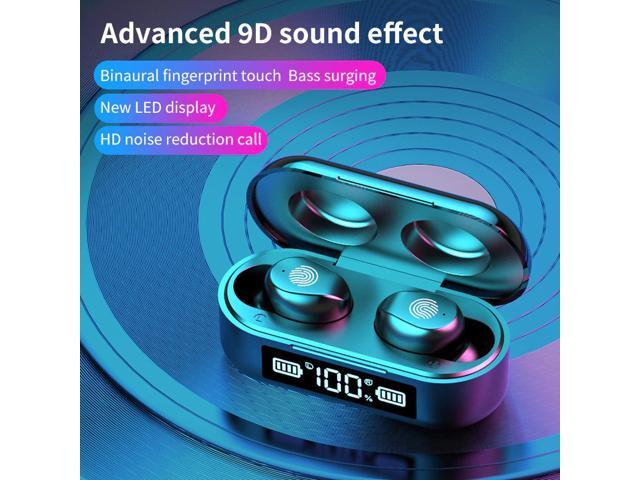 TWS Wireless Headphones Bluetooth 50 Wireless Earphone 9D Hifi Stereo Sports Gaming Headset for Android IOS PC Bluetooth Earbud