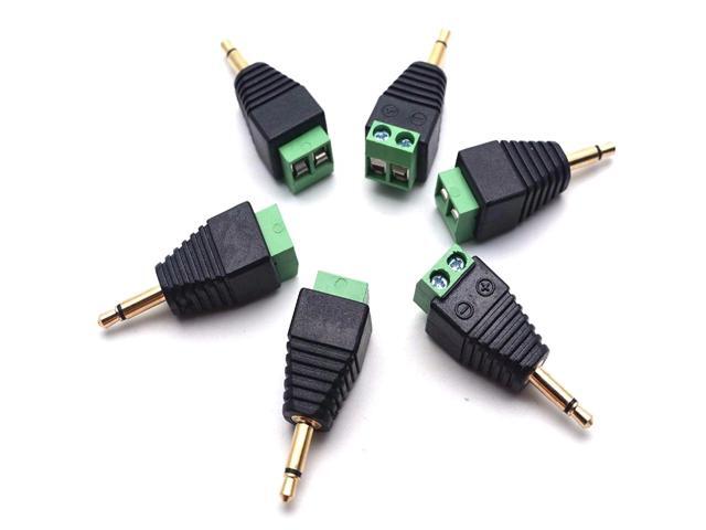 35mm Male to 2 Screw Mono Terminal Headphone Balum Converter 6pcs/lot