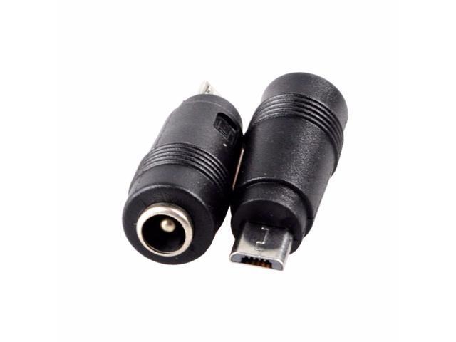 2PCS/LOT 55 x 21mm DC Power Plug Jacket Female to Micro USB Male Charge Adapter for Cellphone Tablet