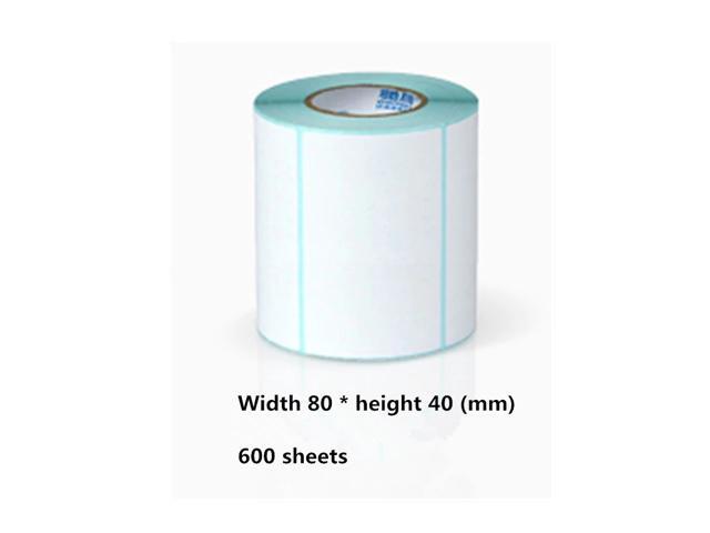 80*40mm Thermal paper 600 sheets/rolls sticker label barcode Thermal printer sticker tag price waterproof sticker