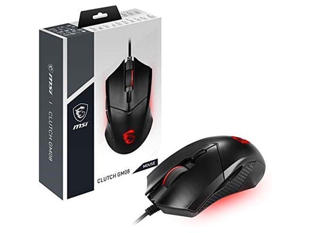 MSI Clutch GM08 4200 DPI Optical Wired Gaming Mouse with Red LED