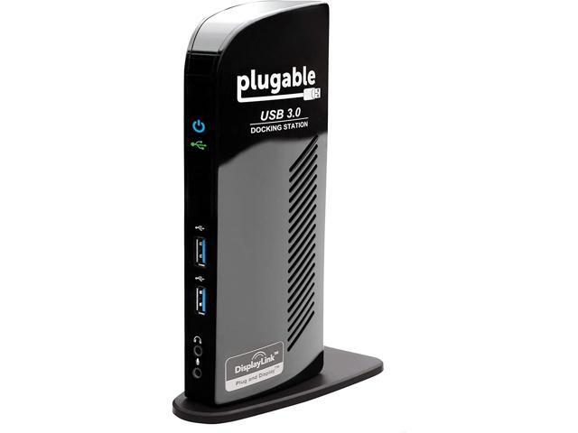 Plugable USB 30 Universal Laptop Docking Station Dual Monitor for Windows (Dual Video: HDMI and DVI/VGA/HDMI Gigabit Ethernet Audio 6 USB Ports)