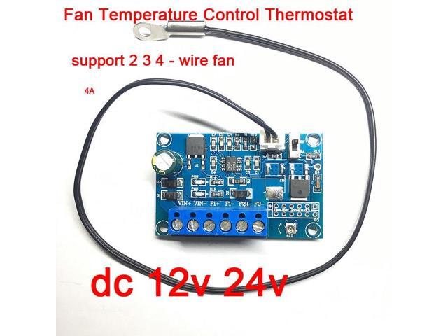 DC 12V 24V 4A Fan Temperature Control governor PWM Thermostat Speed Controller chassis fan regulation module