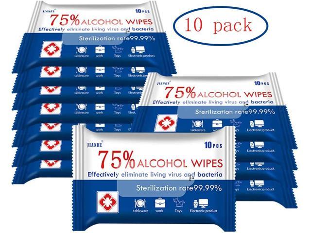 100PCS Alcohol Wipes Disposable Wet Wipes 75% Alcohol Wipes Large Portable Hand Wipes for Cleaning Hands Computer Mobile Phone Toys Home