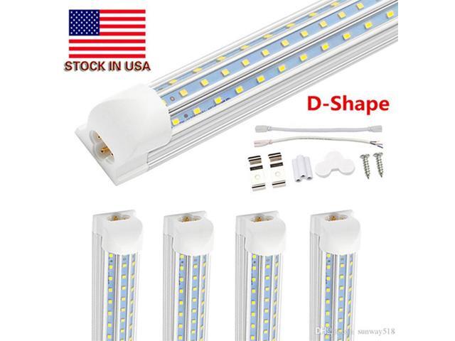 Cooler Door LED Tube V Shaped 8FT Lights 4FT 5FT 6FT 8 Feet LED T8 120W D-shape Integrated Fluorescent Lamp 8FT 120W Transparent cover/Cold