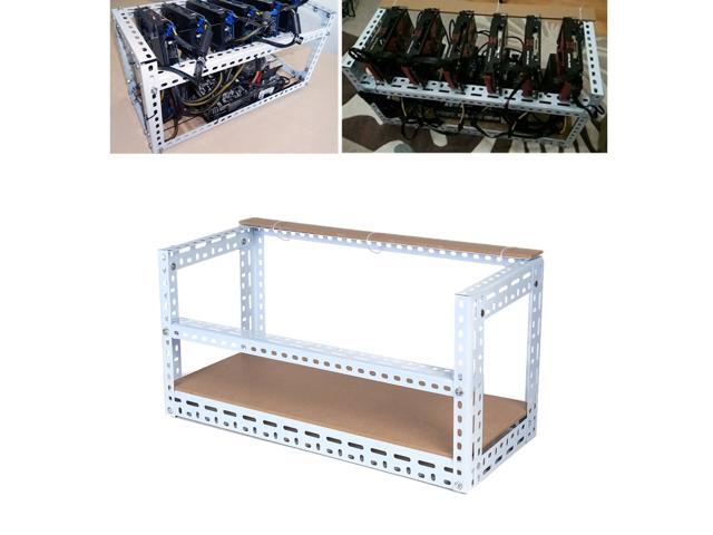 Steel Crypto Coin Bitcoin Mining Rig Frame Case Shelf Set For 6 GPU