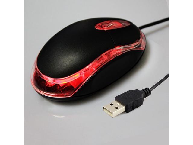 Brief Black USB 20 3D LED Optical Wheel Wired Game Mouse For PC Laptop Notebook