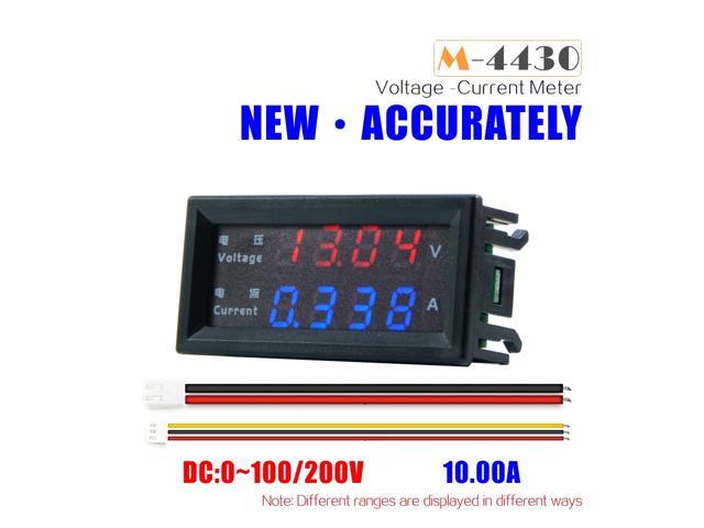 Neweggbusiness M4430 Digital Voltmeter Ammeter Dc 100v Dc 0v 10a Panel Amp Volt Voltage Current Meter Tester Detector With Dual Led Display 100v