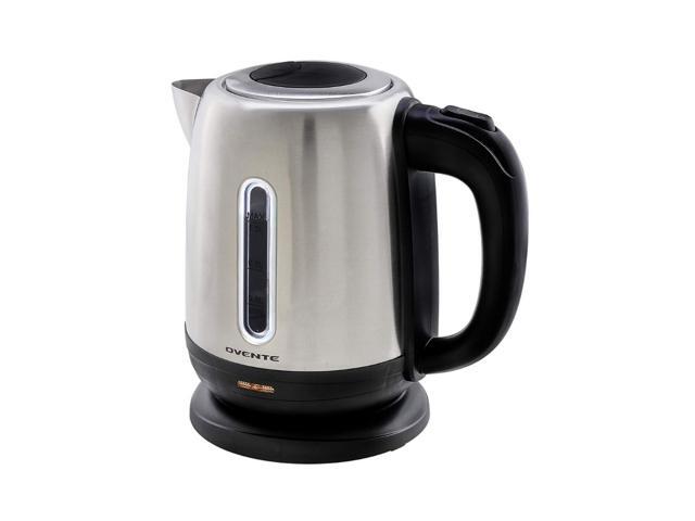 Ovente Electric Hot Water Stainless Steel Kettle 12 Liter with One Press Open Lid 1100 Watt Portable Tea Maker with Fast Concealed Heating