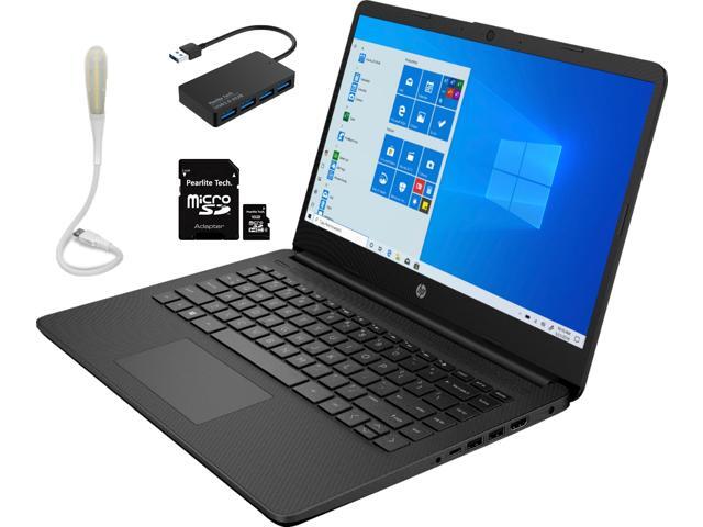 HP Stream 14' Laptop Intel Celeron N4020 4GB DDR4 64GB eMMC Windows 10 S with One-year Microsoft 365 for Online Study Black Bundled Pearlite
