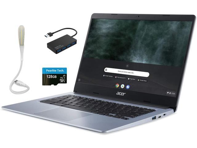 Acer Chromebook 314 14' HD Laptop Intel Celeron N4000 4 GB RAM 64 GB eMMC Wi-Fi 12+Hours Battery Chrome OS Silver Bundle with Pearlite Tech
