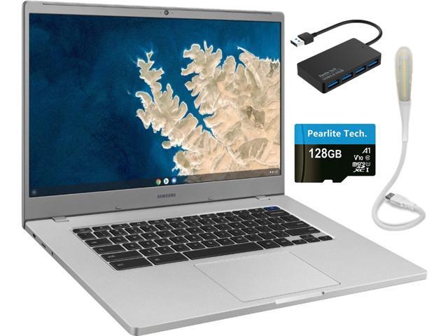 Samsung 156' Chromebook Intel Celeron N4000 4GB RAM 32GB eMMC Intel UHD Graphics 600 Bluetooth Chrome OS Silver Bundle with Pearlite Tech