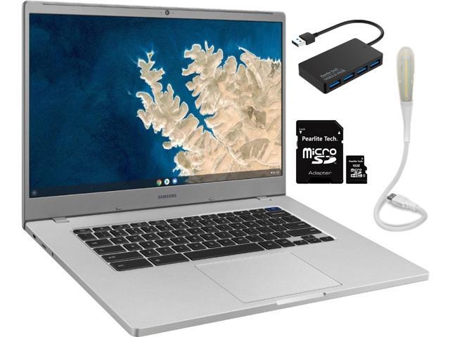 Samsung 156' Chromebook Intel Celeron N4000 4GB RAM 32GB eMMC Intel UHD Graphics 600 Bluetooth Chrome OS Silver Bundle with Pearlite Tech