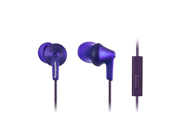 ErgoFit Earbud Headphones with Microphone and Call Controller Compatible with iPhone Android and Blackberry RPTCM125VA InEar Metallic Violet
