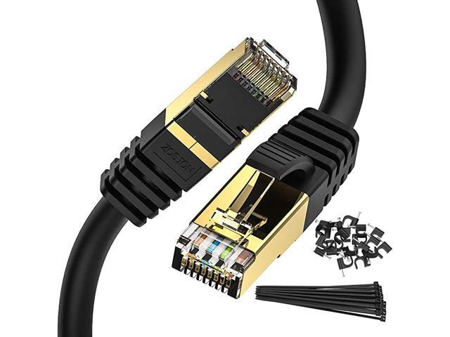 Ethernet Cable 65 ft Cat 8 Cable High Speed 2000MHZ 40GBPS Internet Network LAN Patch Cords Shielded Durable Gold Plated RJ45 Connector for Gaming