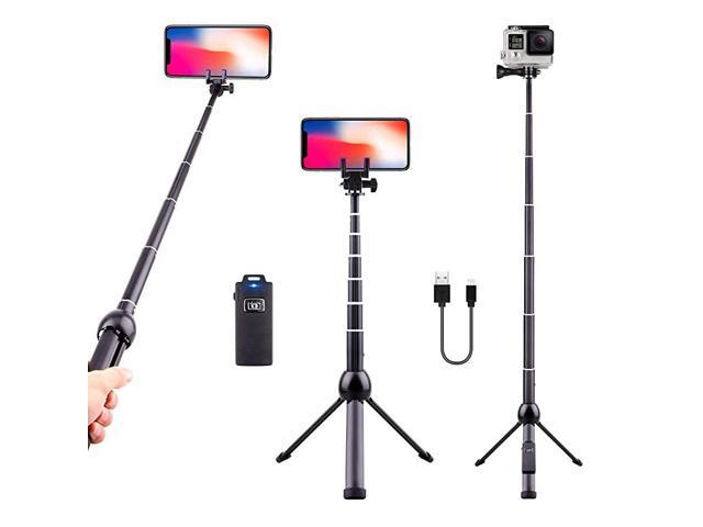 Selfie Stick Tripod Bluetooth 45 Inch Phone Tripod Extendable iPhone Stand Tripod with Wireless Remote Shutter Compatible iPhone 11ProXs