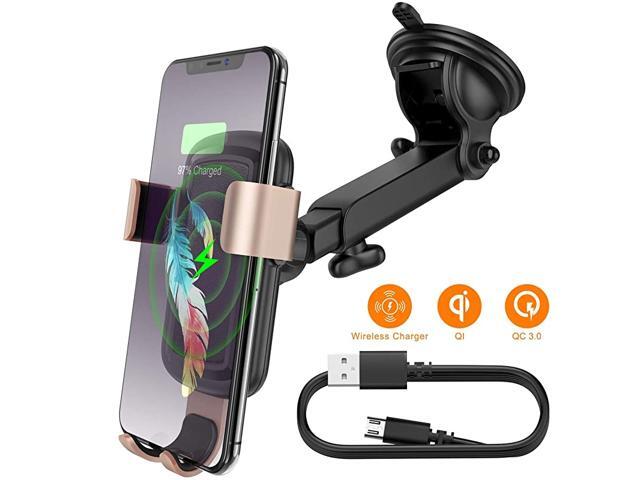 Wireless Charger Car Phone Mount Qi Wireless Car Charger Wireless Charger Phone Holder Dashboard Windshield for iPhone Samsung Moto Huawei