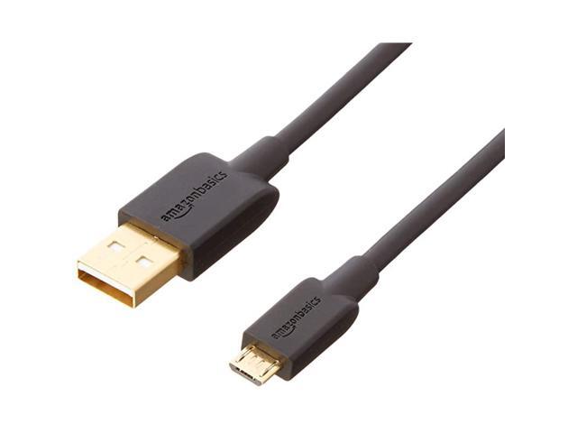 USB 20 AMale to Micro B Charging Cable 10 Feet Black 5Pack