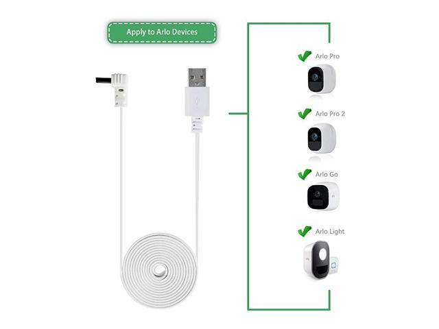 JESSY Weatherproof Outdoor Power Cable for Arlo Pro and Arlo Pro 2 with Quick Charge 3.0 Power Adapter Compatible with Arlo Pro,Arlo Pro 2,Arlo Go and Arlo Security Light 10ft/3m，Charger and Cord 