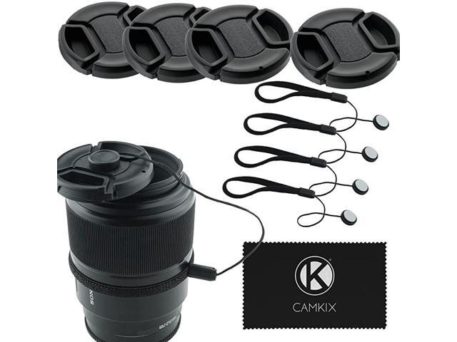 Lens Cap Bundle 4 Snapon Lens Caps for DSLR Cameras 4 Lens Cap Keepers Microfiber Cleaning Cloth Included Compatible Nikon Canon Sony Cameras