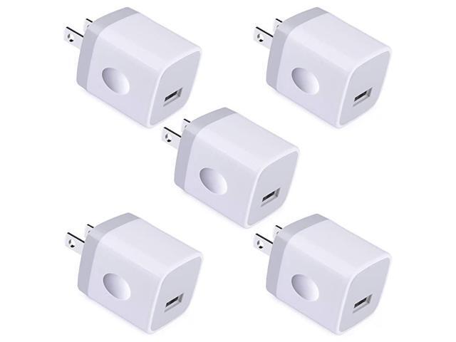Single USB Port Wall Charger 1A5V Wall Charger Plug USB Power Adapter 5 Pack for Phone X876S6S Plus6 Plus65S5Samsung Galaxy S9S8S7