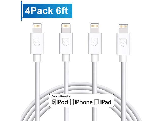 Charger 4Pack 6FT Lightning to USB Charging Cable Cord Compatible with X 8 8Plus 7 7Plus 6 6Plus 6S 6SPlus 5 5S SEiPadiPod