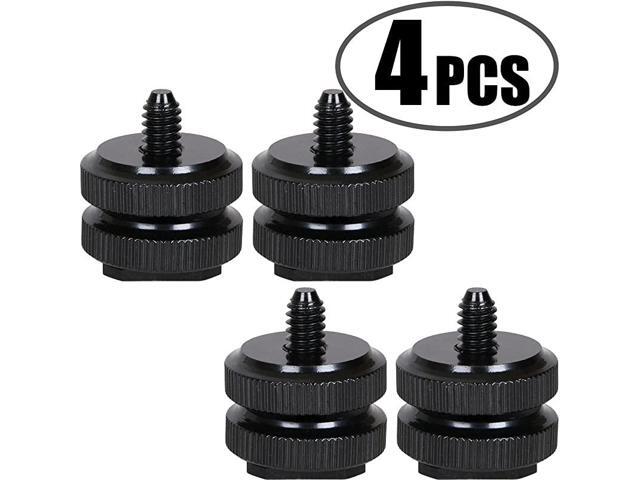 Hot Shoe Mount to 1420 Tripod Screw AdapterFlash Shoe Mount for DSLR Rig Pack of 4