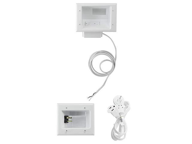 Electronics 506623WHKIT Flat Panel TV Cable Organizer Kit with Power Solution