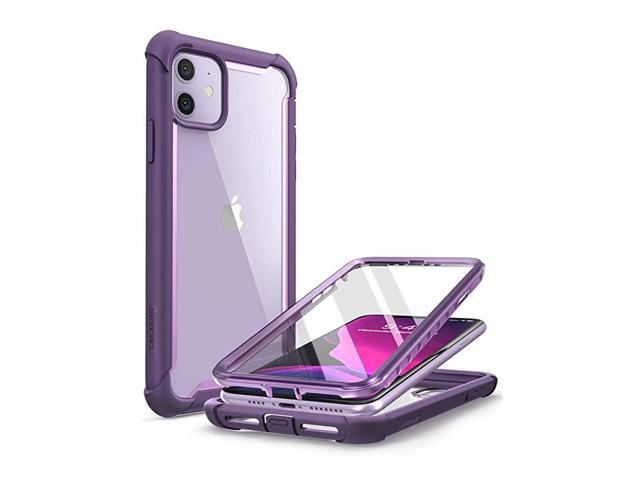 Ares Case for iPhone 11 61 inch 2019 Release Dual Layer Rugged Clear Bumper Case with Builtin Screen Protector Purple