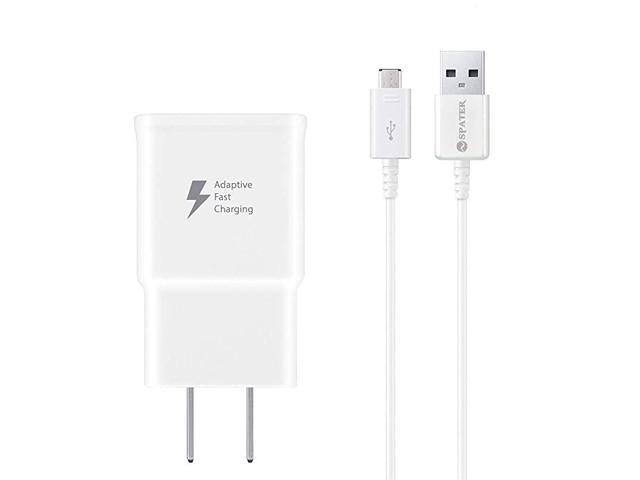 S7 Adaptive Fast Charging Wall Charger Kit Set with Micro 20 USB Cable Compatible with Samsung S7EdgeS6Note54S3 White