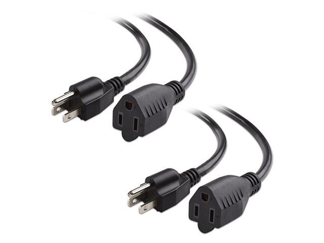 2Pack 16 AWG Heavy Duty AC Power Extension Cord Power Extension in 15 Feet NEMA 515P to NEMA 515R