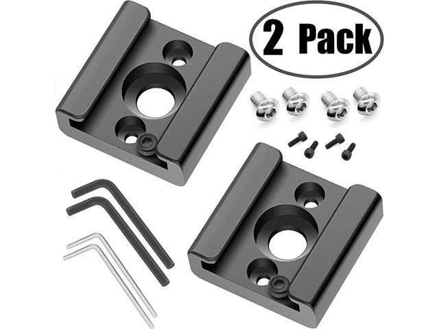 Pack Cold Shoe Mount Adapter Cold Shoe Bracket Standard Shoe Type with 14 Thread Hole for Camera DSLR Flash Led Light Monitor Video and More