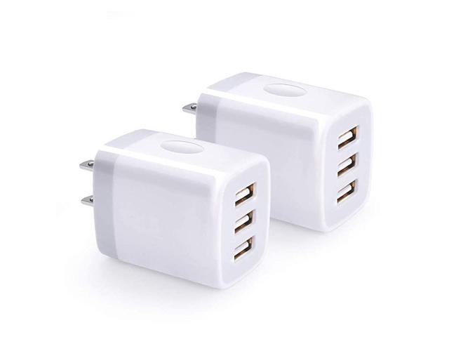 USB Wall Charger 2Pack USB Wall Plug 3Port Charging Box 31A Power Adapter Multi Port Quick Charger Block Cube Compatible iPhone 11 Pro XS MAX XR X