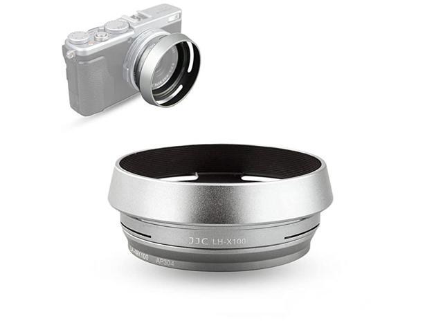 Lens Hood Set Lens Shade for Fuji Fujifilm X100V X100F X100S X100T X100 X70 Replaces Fujifilm LHX100 Lens Hood Adapter Ring Aluminum alloy Silver