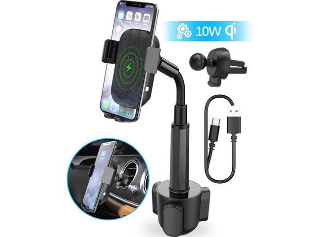 Wireless Car Charger 2in1 Universal Cell Phone Holder Cup Holder Phone Mount Car Air Vent Holder for iPhone Samsung Moto Huawei Nokia LG