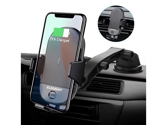 Qi Wireless Car Charger Mount 15W 10W 75W Infrared Sensor Automatic Clamping Windshield Dashboard Air Vent Phone Holder Compatible with iPhone