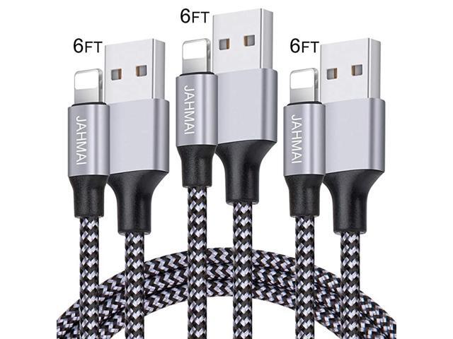 iPhone Charger Nylon Braided Lightning Cable 3Pack 6ft Fast Charging High Speed Data Sync Cord Phone Connector Compatible with iPhone 11 Pro Max