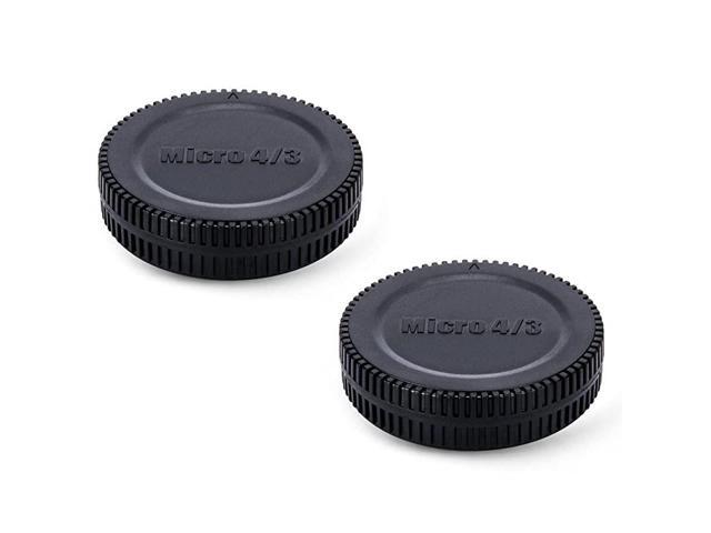 2 Pack Body Cap and Rear Lens Cap Cover Kit for Micro 43 DSLR Cameras and Micro 43 Mount Lenses