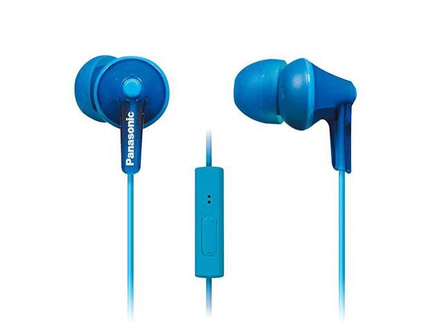 ErgoFit Earbud Headphones with Microphone and Call Controller Compatible with IPhone Android and Blackberry RPTCM125A InEar Blue