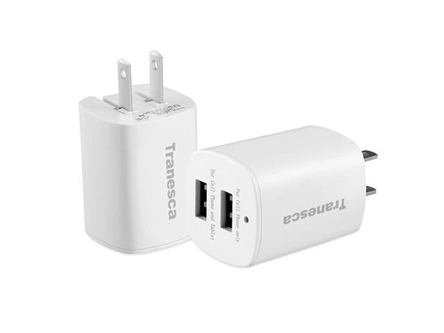 Dual USB Wall Chargers for iPhone XsXs MaxiPhone XR876S6S Plus6 Plus6 Samsung Galaxy S7S6S5 Edge LG HTC Moto Kindle and More2 Pack White