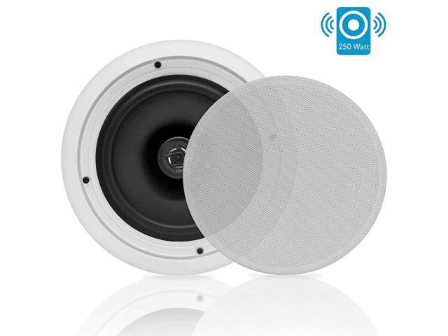 8 2Way Midbass Woofer Speakers Pair InWallInCeiling Woofer Speaker System 1 High Temperature Voice Coil Flush Mount Design w50Hz 20kHz Frequency