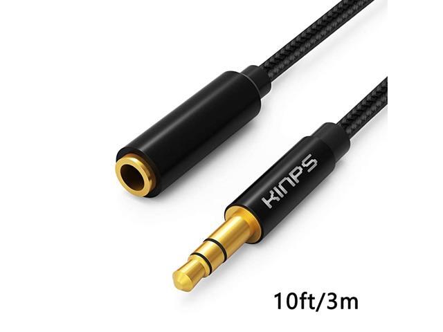 Audio Auxiliary Stereo Extension Audio Cable 35mm Stereo Jack Male to Female Stereo Jack Cord for Phones Headphones Speakers Tablets PCs MP3
