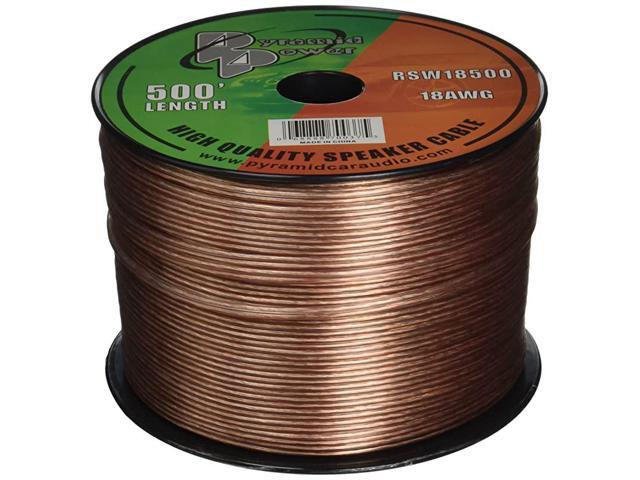 500ft 18 Gauge Speaker Wire Copper Cable in Spool for Connecting Audio Stereo to Amplifier Surround Sound System TV Home Theater and Car Stereo