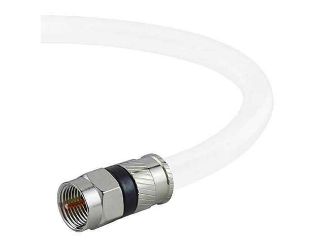 Coaxial Cable 50 Feet with FMale Connectors Ultra Series TriShielded UL CL2 inWall Rated RG6 Digital AudioVideo Includes Removable EZ Grip Caps
