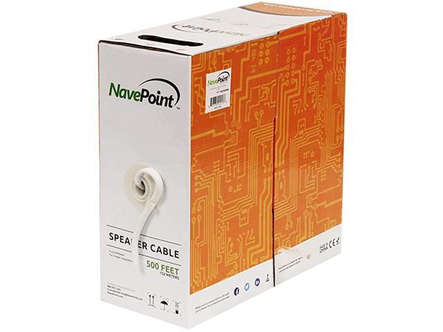 500ft in Wall Audio Speaker Cable Wire CL2 142 AWG Gauge 2 Conductor Bulk White